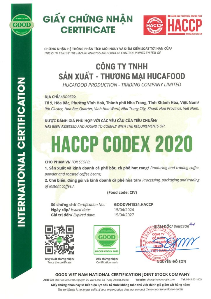 Các công ty gia công cà phê hòa tan ở Việt Nam HUCAFOOD