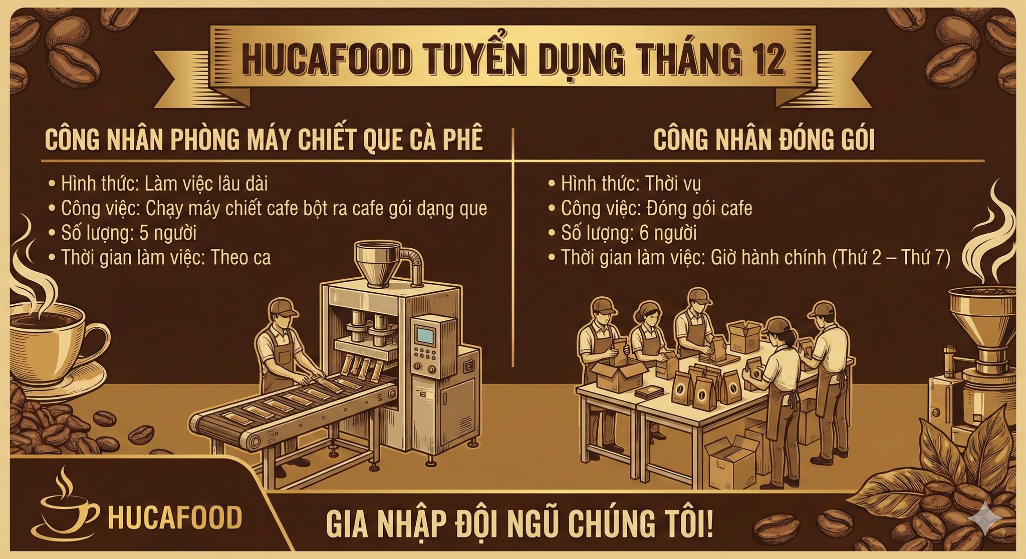 [HUCAFOOD NHA TRANG] TUYỂN DỤNG GẤP THÁNG 12 - ĐI LÀM NGAY!